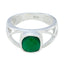 Green Onyx Solitaire French Sterling Silver Green Gemstone Tiny Artisan Ring Jewellery
