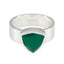 Green Onyx Solitaire Turkish 925 Silver Green Gemstones Eye catching Signet Band Jewellery