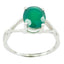 Green Onyx Solitaire Korean Silver Green Gemstone Delicate Graceful Ring Jewelry