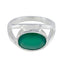 Green Onyx Solitaire Italian 92.5 Silver Green Gemstones Edgy Heritage Ring Jewellery