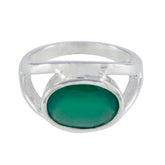 Green Onyx Solitaire Italian 92.5 Silver Green Gemstones Edgy Heritage Ring Jewellery