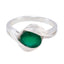 Green Onyx Solitaire Indian Silver Green Gemstone Tiny Modern Ring Jewellery