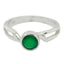 Green Onyx Solitaire Korean Silver Green Gemstones Whisper thin Romantic Ring Jewelry