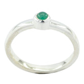 Green Onyx Solitaire Korean 925 Silver Green Gemstones Delicate Glamorous Ring Jewelry