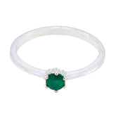 Green Onyx Solitaire American 925 Silver Green Gemstones Elegant Fairytale Ring Jewellery
