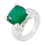 Green Onyx Solitaire Italian 925 Silver Green Gemstone Chunky antique Ring Jewelry