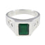 Green Onyx Solitaire Indian 92.5 Silver Green Gemstone Versatile Modern Ring Jewellery