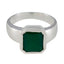 Green Onyx Solitaire French 92.5 Silver Green Gems Eye catching Trendy Ring Jewelry