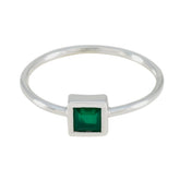 Green Onyx Solitaire Korean 925 Sterling Silver Green Gemstone Elegant Contemporary Ring Jewellery