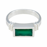 Green Onyx Solitaire Egyptian 92.5 Silver Green Gemstone Minimal Artisan Ring Jewellery