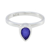 Indian Blue Sapphire Solitaire Korean 925 Silver Blue Gems Dainty Feminine Ring Jewelry