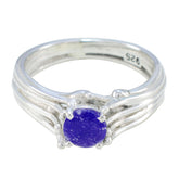 Indian Blue Sapphire Solitaire French 925 Silver Blue Gems Classic Fairytale Ring Jewellery