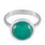Indian Emerald Solitaire German 92.5 Silver Green Gemstone Tiny Contemporary Ring Jewelry