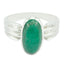 Indian Emerald Solitaire Indian Silver Green Gemstone Eye catching Heritage Ring Jewellery