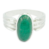 Indian Emerald Solitaire Indian Silver Green Gemstone Eye catching Heritage Ring Jewellery