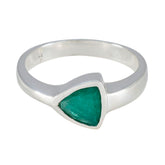 Indian Emerald Solitaire Russian Silver Green Gems Tiny Traditional Ring Jewelry