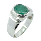 Indian Emerald Solitaire African 925 Silver Green Gemstones Eye catching propsel Ring Jewellery