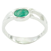 Indian Emerald Solitaire African 925 Silver Green Gems Featherlight Cultural Ring Jewellery