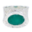 Indian Emerald Solitaire Moroccan Sterling Silver Green Gemstones Essential engravings Ring Jewellery