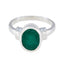Indian Emerald Solitaire French Silver Green Gems Classic Glamorous Ring Jewelry