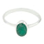 Indian Emerald Solitaire Japanese Silver Green Gemstones Delicate Luxurious Ring Jewelry