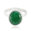 Indian Emerald Solitaire Moroccan 92.5 Silver Green Gemstones Minimal Abstract Ring Jewelry