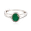 Indian Emerald Solitaire German 925 Sterling Silver Green Gemstone Featherlight Cultural Ring Jewellery
