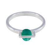 Indian Emerald Solitaire Turkish 925 Silver Green Gems Delicate Romantic Ring Jewelry