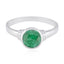 Indian Emerald Solitaire Indian 925 Silver Green Gems Featherlight Romantic Ring Jewellery