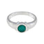 Indian Emerald Solitaire African Silver Green Gems Featherlight Sophisticated Ring Jewellery