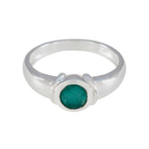 Indian Emerald Solitaire African Silver Green Gems Featherlight Sophisticated Ring Jewellery