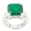 Indian Emerald Solitaire French Silver Green Gemstones Chunky Armor Ring Jewellery