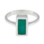 Indian Emerald Solitaire Russian 925 Sterling Silver Green Gems Slim Sophisticated Ring Jewelry
