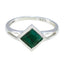 Indian Emerald Solitaire Korean 925 Silver Green Gemstones Dainty Luxurious Ring Jewelry