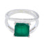 Indian Emerald Solitaire Egyptian Silver Green Gemstones Tiny Modern Ring Jewelry