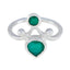Indian Emerald Toi et Moi Moroccan Sterling Silver Green Gemstones Tiny Love Ring Jewelry