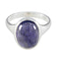 Iolite Solitaire African Silver Blue Gemstones Minimal Ethnic Ring Jewelry