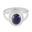 Iolite Solitaire Spanish 92.5 Silver Blue Gems Classic Rope Wire Ring Jewellery