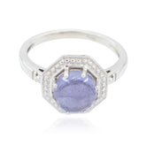 Iolite Solitaire American Silver Blue Gemstone Whisper thin Luxurious Ring Jewellery