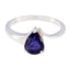 Iolite Solitaire American 925 Silver Blue Gems Whisper thin Love Ring Jewellery