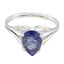 Iolite Solitaire Japanese 925 Sterling Silver Blue Gemstones Dainty wedding Ring Jewelry