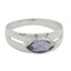 Iolite Solitaire Indian Sterling Silver Blue Gems Slim Trendy Ring Jewellery