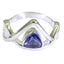 Iolite Solitaire Mexican Silver Blue Gems Tiny Geometric Ring Jewellery