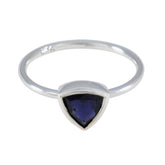 Iolite Solitaire Moroccan 925 Sterling Silver Blue Gems Delicate Geometric Ring Jewellery