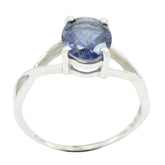 Iolite Solitaire Japanese Sterling Silver Blue Gemstones Delicate Fairytale Ring Jewellery