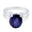Iolite Solitaire Moroccan 925 Silver Blue Gemstones Tiny Trendy Ring Jewelry