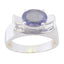 Iolite Solitaire African 925 Sterling Silver Blue Gems Mid weight Feminine Ring Jewellery