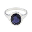 Iolite Solitaire African 925 Silver Blue Gemstone Slim Traditional Ring Jewelry