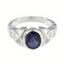 Iolite Solitaire German Silver Blue Gems Minimal Traditional Ring Jewelry