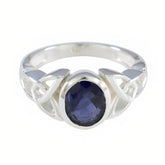 Iolite Solitaire German Silver Blue Gems Minimal Traditional Ring Jewelry